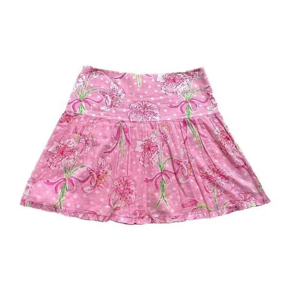 Lilly Pulitzer Women Nikita Pink Floral Ruffle Mini Skirt 4 - Picture 1 of 5